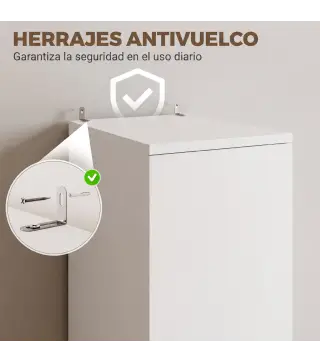 Armario Dormitorio Moderno Armario Ropero con Barra para Colgar Cajón Estante Superior 40x52x170 cm Blanco