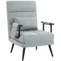 Sillón Cama Plegable 3 en 1 Tapizado en Lino Respaldo Ajustable Almohada con Funda Lavable 67x73x96 cm Gris Claro Sillón Cama Plegable 3 en 1 Tapizado en Lino Respaldo Ajustable Almohada con Funda Lavable 67x73x96 cm Gris Claro