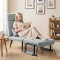 Sillón Cama Plegable 3 en 1 Tapizado en Lino Respaldo Ajustable Almohada con Funda Lavable 67x73x96 cm Gris Claro Sillón Cama Plegable 3 en 1 Tapizado en Lino Respaldo Ajustable Almohada con Funda Lavable 67x73x96 cm Gris Claro