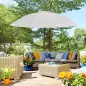 Sombrilla de Jardín Ø250x240 cm con Manivela Parasol con Ángulo Inclinable con 18 Varillas para Exterior Gris Claro Sombrilla de Jardín Ø250x240 cm con Manivela Parasol con Ángulo Inclinable con 18 Varillas para Exterior Gris Claro