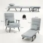 Sillón Cama Plegable 3 en 1 Tapizado en Lino Respaldo Ajustable Almohada con Funda Lavable 67x73x96 cm Gris Claro Sillón Cama Plegable 3 en 1 Tapizado en Lino Respaldo Ajustable Almohada con Funda Lavable 67x73x96 cm Gris Claro