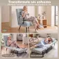 Sillón Cama Plegable 3 en 1 Tapizado en Lino Respaldo Ajustable Almohada con Funda Lavable 67x73x96 cm Gris Claro Sillón Cama Plegable 3 en 1 Tapizado en Lino Respaldo Ajustable Almohada con Funda Lavable 67x73x96 cm Gris Claro