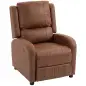 Sillón Relax Reclinable Manual Tapizado en Cuero Sintético Instalación Rápida Reposapiés Acolchado Grueso Marrón Sillón Relax Reclinable Manual Tapizado en Cuero Sintético Instalación Rápida Reposapiés Acolchado Grueso Marrón