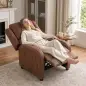 Sillón Relax Reclinable Manual Tapizado en Cuero Sintético Instalación Rápida Reposapiés Acolchado Grueso Marrón Sillón Relax Reclinable Manual Tapizado en Cuero Sintético Instalación Rápida Reposapiés Acolchado Grueso Marrón