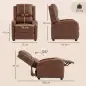 Sillón Relax Reclinable Manual Tapizado en Cuero Sintético Instalación Rápida Reposapiés Acolchado Grueso Marrón Sillón Relax Reclinable Manual Tapizado en Cuero Sintético Instalación Rápida Reposapiés Acolchado Grueso Marrón