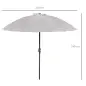 Sombrilla de Jardín Ø250x240 cm con Manivela Parasol con Ángulo Inclinable con 18 Varillas para Exterior Gris Claro
