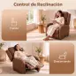 Sillón Relax Reclinable Manual Tapizado en Cuero Sintético Instalación Rápida Reposapiés Acolchado Grueso Marrón Sillón Relax Reclinable Manual Tapizado en Cuero Sintético Instalación Rápida Reposapiés Acolchado Grueso Marrón