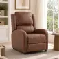 Sillón Relax Reclinable Manual Tapizado en Cuero Sintético Instalación Rápida Reposapiés Acolchado Grueso Marrón Sillón Relax Reclinable Manual Tapizado en Cuero Sintético Instalación Rápida Reposapiés Acolchado Grueso Marrón