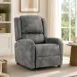 Sillón Relax Reclinable Manual Tapizado en Cuero Sintético Instalación Rápida Reposapiés Acolchado Grueso Gris