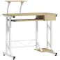 Mesa de Escritorio Mesa de Estudio con Bandeja de Teclado y Cajón Mesa de Ordenador para Despacho 90x50x100 cm Roble