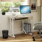 Mesa de Escritorio Mesa de Estudio con Bandeja de Teclado y Cajón Mesa de Ordenador para Despacho 90x50x100 cm Roble