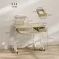 Mesa de Escritorio Mesa de Estudio con Bandeja de Teclado y Cajón Mesa de Ordenador para Despacho 90x50x100 cm Roble