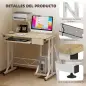 Mesa de Escritorio Mesa de Estudio con Bandeja de Teclado y Cajón Mesa de Ordenador para Despacho 90x50x100 cm Roble