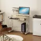 Mesa de Escritorio Mesa de Estudio con Bandeja de Teclado y Cajón Mesa de Ordenador para Despacho 90x50x100 cm Roble