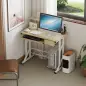 Mesa de Escritorio Mesa de Estudio con Bandeja de Teclado y Cajón Mesa de Ordenador para Despacho 90x50x100 cm Roble