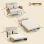 Sofá Cama 2 Plazas Convertible 3 en 1 Tapizado en Chenilla con Respaldo Ajustable Mesa Lateral 2 Almohadas Blanco Crema Sofá Cama 2 Plazas Convertible 3 en 1 Tapizado en Chenilla con Respaldo Ajustable Mesa Lateral 2 Almohadas Blanco Crema