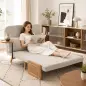Sofá Cama 2 Plazas Convertible 3 en 1 Tapizado en Chenilla con Respaldo Ajustable Mesa Lateral 2 Almohadas Blanco Crema Sofá Cama 2 Plazas Convertible 3 en 1 Tapizado en Chenilla con Respaldo Ajustable Mesa Lateral 2 Almohadas Blanco Crema