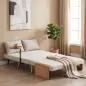 Sofá Cama 2 Plazas Convertible 3 en 1 Tapizado en Chenilla con Respaldo Ajustable Mesa Lateral 2 Almohadas Blanco Crema Sofá Cama 2 Plazas Convertible 3 en 1 Tapizado en Chenilla con Respaldo Ajustable Mesa Lateral 2 Almohadas Blanco Crema