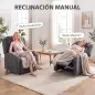 Sillón Relax Reclinable Manual Tapizado en Lino Instalación Rápida Reposapiés Acolchado Grueso y Patas de Madera Gris Sillón Relax Reclinable Manual Tapizado en Lino Instalación Rápida Reposapiés Acolchado Grueso y Patas de Madera Gris
