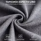 Sillón Relax Reclinable Manual Tapizado en Lino Instalación Rápida Reposapiés Acolchado Grueso y Patas de Madera Gris Sillón Relax Reclinable Manual Tapizado en Lino Instalación Rápida Reposapiés Acolchado Grueso y Patas de Madera Gris