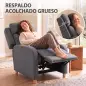 Sillón Relax Reclinable Manual Tapizado en Lino Instalación Rápida Reposapiés Acolchado Grueso y Patas de Madera Gris Sillón Relax Reclinable Manual Tapizado en Lino Instalación Rápida Reposapiés Acolchado Grueso y Patas de Madera Gris