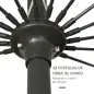 Sombrilla de Jardín Ø250x240 cm con Manivela Parasol con Ángulo Inclinable con 18 Varillas para Exterior Gris Claro Sombrilla de Jardín Ø250x240 cm con Manivela Parasol con Ángulo Inclinable con 18 Varillas para Exterior Gris Claro