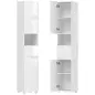 Armario Alto de Baño Mueble de Baño Estrecho Alto Brillo con Cajón Compartimento Abierto y Estantes Ajustables Blanco Armario Alto de Baño Mueble de Baño Estrecho Alto Brillo con Cajón Compartimento Abierto y Estantes Ajustables Blanco
