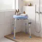 Taburete de Ducha Giratorio 360° Taburete Ducha con Marco de Aluminio y Altura Regulable en 5 Niveles Azul Claro Taburete de Ducha Giratorio 360° Taburete Ducha con Marco de Aluminio y Altura Regulable en 5 Niveles Azul Claro