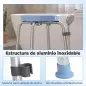 Taburete de Ducha Giratorio 360° Taburete Ducha con Marco de Aluminio y Altura Regulable en 5 Niveles Azul Claro Taburete de Ducha Giratorio 360° Taburete Ducha con Marco de Aluminio y Altura Regulable en 5 Niveles Azul Claro
