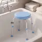 Taburete de Ducha Giratorio 360° Taburete Ducha con Marco de Aluminio y Altura Regulable en 5 Niveles Azul Claro Taburete de Ducha Giratorio 360° Taburete Ducha con Marco de Aluminio y Altura Regulable en 5 Niveles Azul Claro