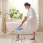 Taburete de Ducha Giratorio 360° Taburete Ducha con Marco de Aluminio y Altura Regulable en 5 Niveles Azul Claro Taburete de Ducha Giratorio 360° Taburete Ducha con Marco de Aluminio y Altura Regulable en 5 Niveles Azul Claro