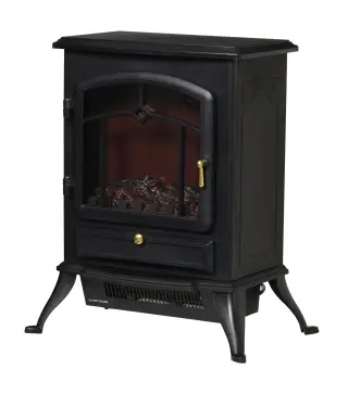 Chimenea Decorativa con Efecto de Llama Termostato y Protección contra Sobrecalentamiento 45x28x54 cm Negro