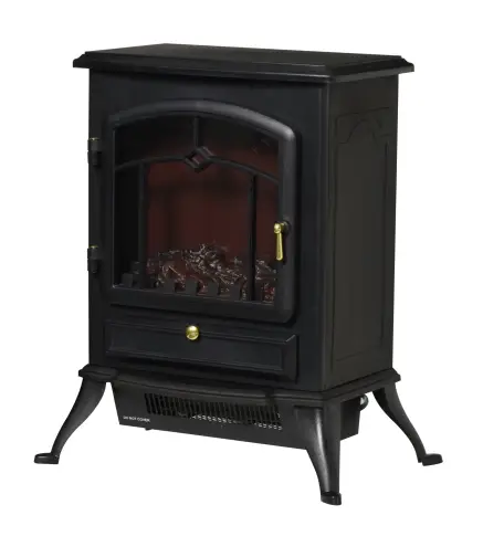 Chimenea Decorativa con Efecto de Llama Termostato y Protección contra Sobrecalentamiento 45x28x54 cm Negro