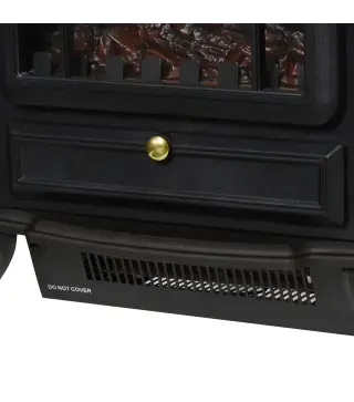 Chimenea Decorativa con Efecto de Llama Termostato y Protección contra Sobrecalentamiento 45x28x54 cm Negro