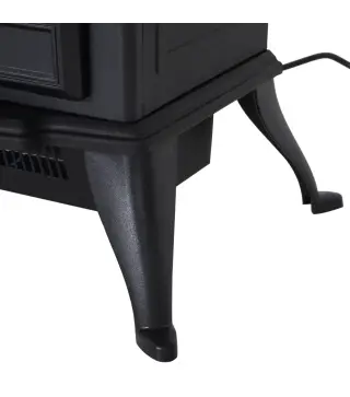 Chimenea Eléctrica Móvil 1000W/2000W Estufa de Pie Silencioso con Efecto de Llamas y Área de Cobertura 30m² Negro