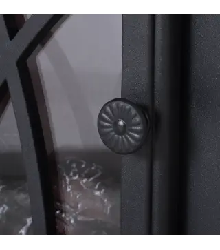 Chimenea Eléctrica Móvil 1000W/2000W Estufa de Pie Silencioso con Efecto de Llamas y Área de Cobertura 30m² Negro