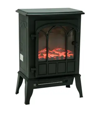 Chimenea Eléctrica 1000W/2000W Efecto de Llama Temperatura Ajustable y Protección Sobrecalentamiento para 15-30 ㎡ Negro
