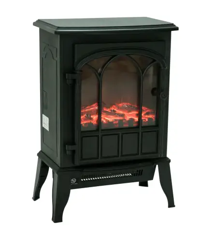 Chimenea Eléctrica 1000W/2000W Efecto de Llama Temperatura Ajustable y Protección Sobrecalentamiento para 15-30 ㎡ Negro