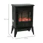 Chimenea Eléctrica 1000W/2000W Efecto de Llama Temperatura Ajustable y Protección Sobrecalentamiento para 15-30 ㎡ Negro Chimenea Eléctrica 1000W/2000W Efecto de Llama Temperatura Ajustable y Protección Sobrecalentamiento para 15-30 ㎡ Negro