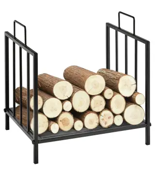 Estante de Leña para Chimenea Tradicional Leñero Interior y Exterior Almacenaje para Madera Soporte para Leña con Asas Diseño El
