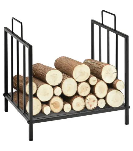 Estante de Leña para Chimenea Tradicional Leñero Interior y Exterior Almacenaje para Madera Soporte para Leña con Asas Diseño El