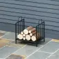 Estante de Leña para Chimenea Tradicional Leñero Interior y Exterior Almacenaje para Madera Soporte para Leña con Asas Diseño El