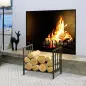 Estante de Leña para Chimenea Tradicional Leñero Interior y Exterior Almacenaje para Madera Soporte para Leña con Asas Diseño El