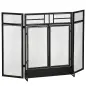 Salvachispas Plegable Pantalla Protectora de Chimenea de 3 Paneles con Doble Puerta y Pies 120x11,5x79 cm Negro Salvachispas Plegable Pantalla Protectora de Chimenea de 3 Paneles con Doble Puerta y Pies 120x11,5x79 cm Negro