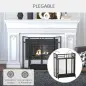 Salvachispas Plegable Pantalla Protectora de Chimenea de 3 Paneles con Doble Puerta y Pies 120x11,5x79 cm Negro Salvachispas Plegable Pantalla Protectora de Chimenea de 3 Paneles con Doble Puerta y Pies 120x11,5x79 cm Negro