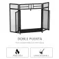 Salvachispas Plegable Pantalla Protectora de Chimenea de 3 Paneles con Doble Puerta y Pies 120x11,5x79 cm Negro Salvachispas Plegable Pantalla Protectora de Chimenea de 3 Paneles con Doble Puerta y Pies 120x11,5x79 cm Negro