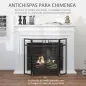 Salvachispas Plegable Pantalla Protectora de Chimenea de 3 Paneles con Doble Puerta y Pies 120x11,5x79 cm Negro Salvachispas Plegable Pantalla Protectora de Chimenea de 3 Paneles con Doble Puerta y Pies 120x11,5x79 cm Negro