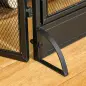 Salvachispas Plegable Pantalla Protectora de Chimenea de 3 Paneles con Doble Puerta y Pies 120x11,5x79 cm Negro Salvachispas Plegable Pantalla Protectora de Chimenea de 3 Paneles con Doble Puerta y Pies 120x11,5x79 cm Negro