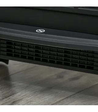 Chimenea Eléctrica de Pie 750/1500 W con 2 Niveles de Potencia Efecto Llama Área de Cobertura 15-20 m² Negro