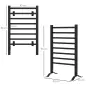 Toallero Eléctrico de Pared o Suelo con Función de Temporizador y 8 Barras 53x35x90 cm Negro Toallero Eléctrico de Pared o Suelo con Función de Temporizador y 8 Barras 53x35x90 cm Negro
